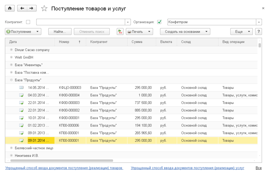 Список документов