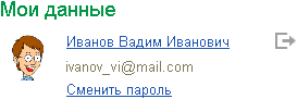 Данные пользователя
