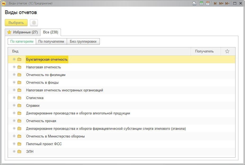 Виды отчетности